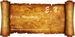 Erni Nepomuk névjegykártya